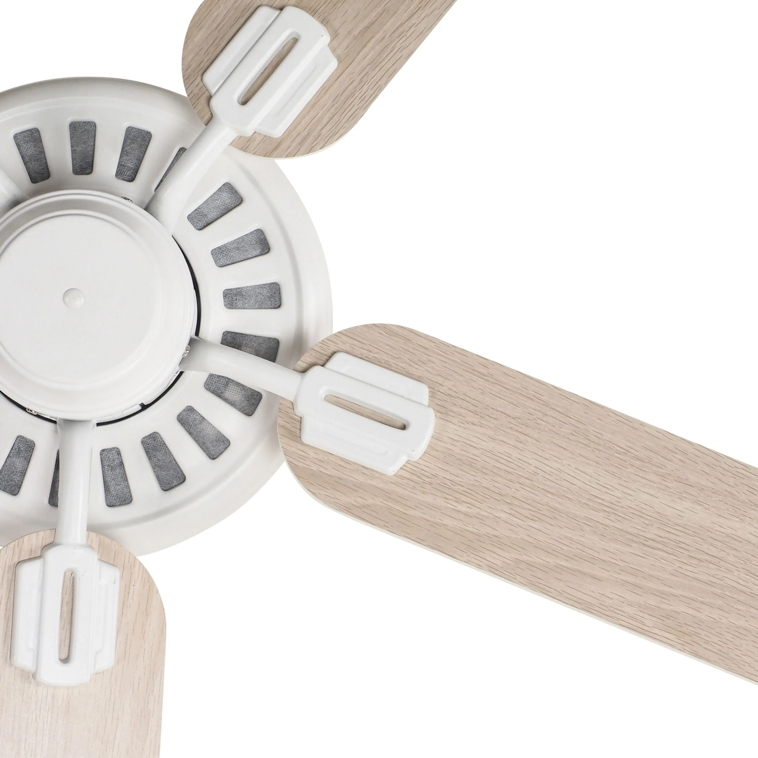 Byron Indoor AC Ceiling Fan - White & Oak Finish 178cm