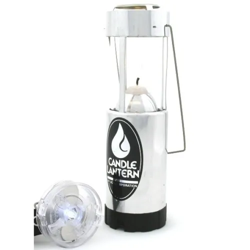 Candle Lantern plus LED Light Aluminum