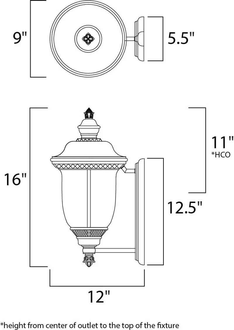 Carriage House DC 16" 2 Light Outdoor Wall Mount in Oriental Bronze