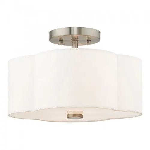 CHELSEA 3 LIGHT CEILING MOUNT, BRUSHED NICKEL