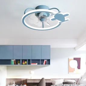 Children's Ceiling Mounted Bedroom Fan Lamp