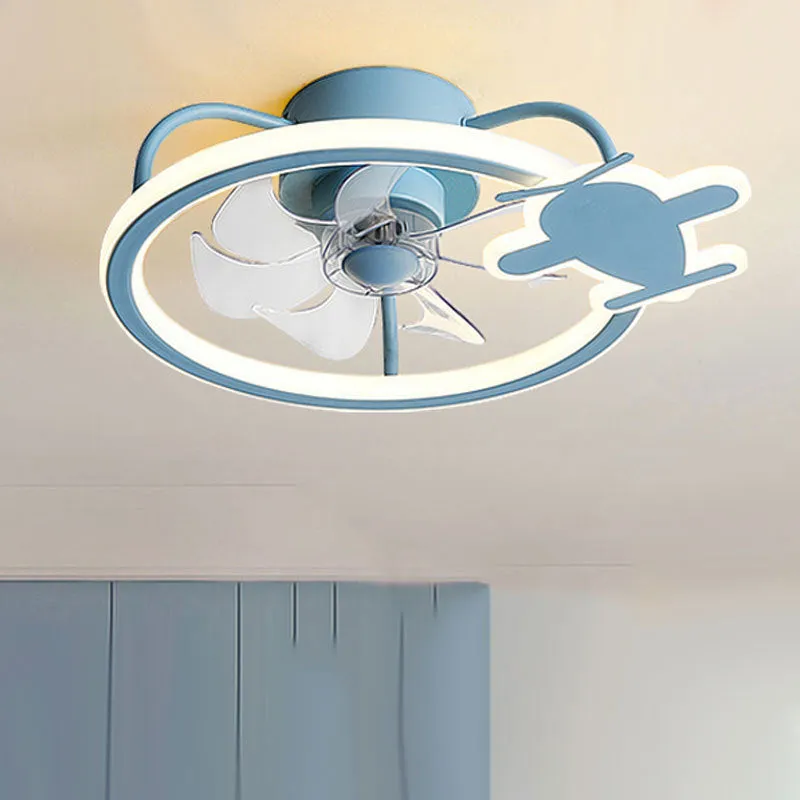 Children's Ceiling Mounted Bedroom Fan Lamp