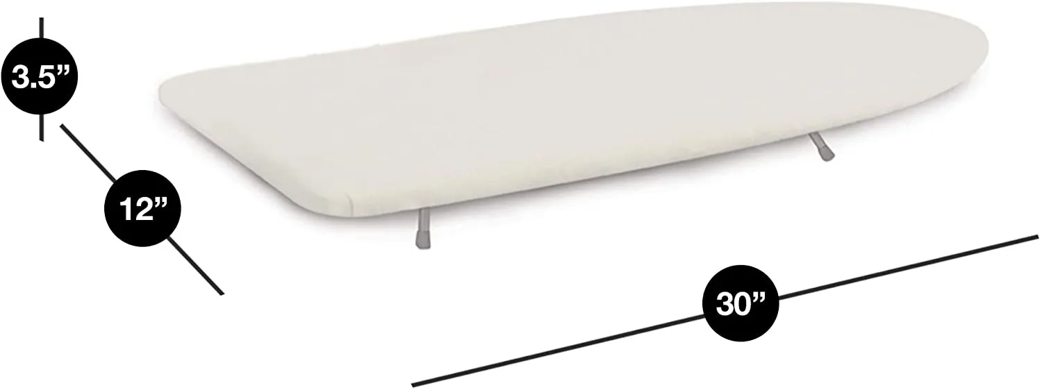 Compact Tabletop Ironing Board with Cotton Cover & Foldable Legs - Foam Padding Design