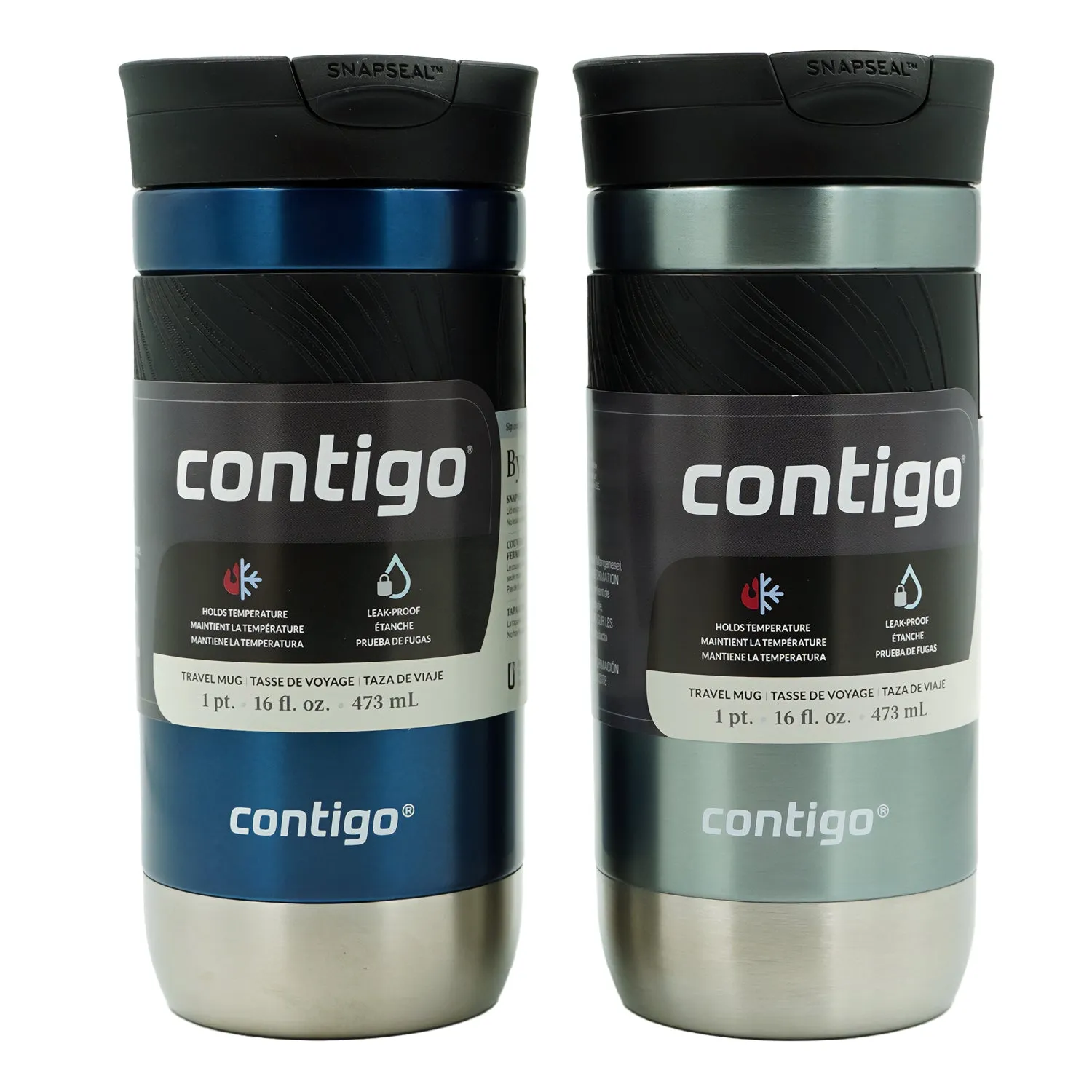 Contigo 16 oz. Byron 2.0 SnapSeal Insulated Stainless Steel Travel Mug 2-Pack