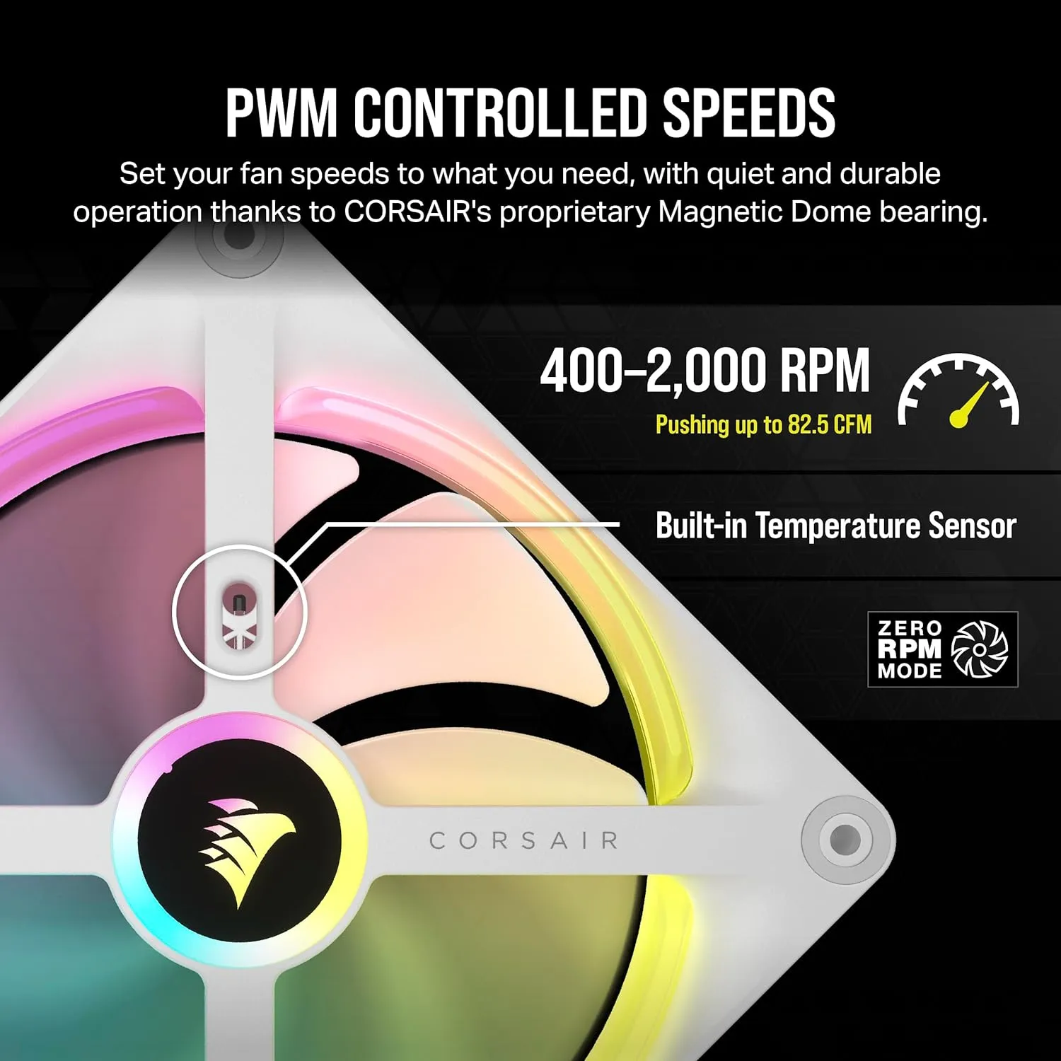 Corsair iCUE LINK QX140 RGB 140mm PWM PC Fans Starter Kit with iCUE LINK System Hub White 白色 (2件裝) CO-9051008-WW