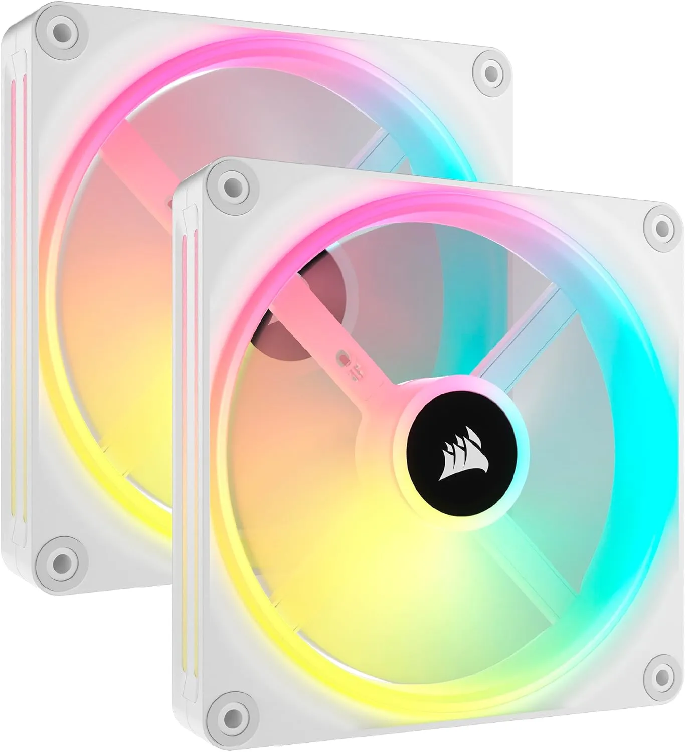 Corsair iCUE LINK QX140 RGB 140mm PWM PC Fans Starter Kit with iCUE LINK System Hub White 白色 (2件裝) CO-9051008-WW