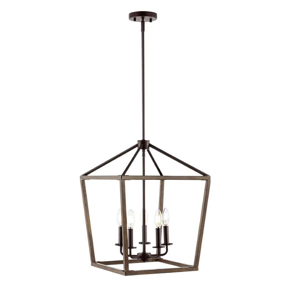 Dean 10" Iron Farmhouse Industrial Lantern LED Pendant