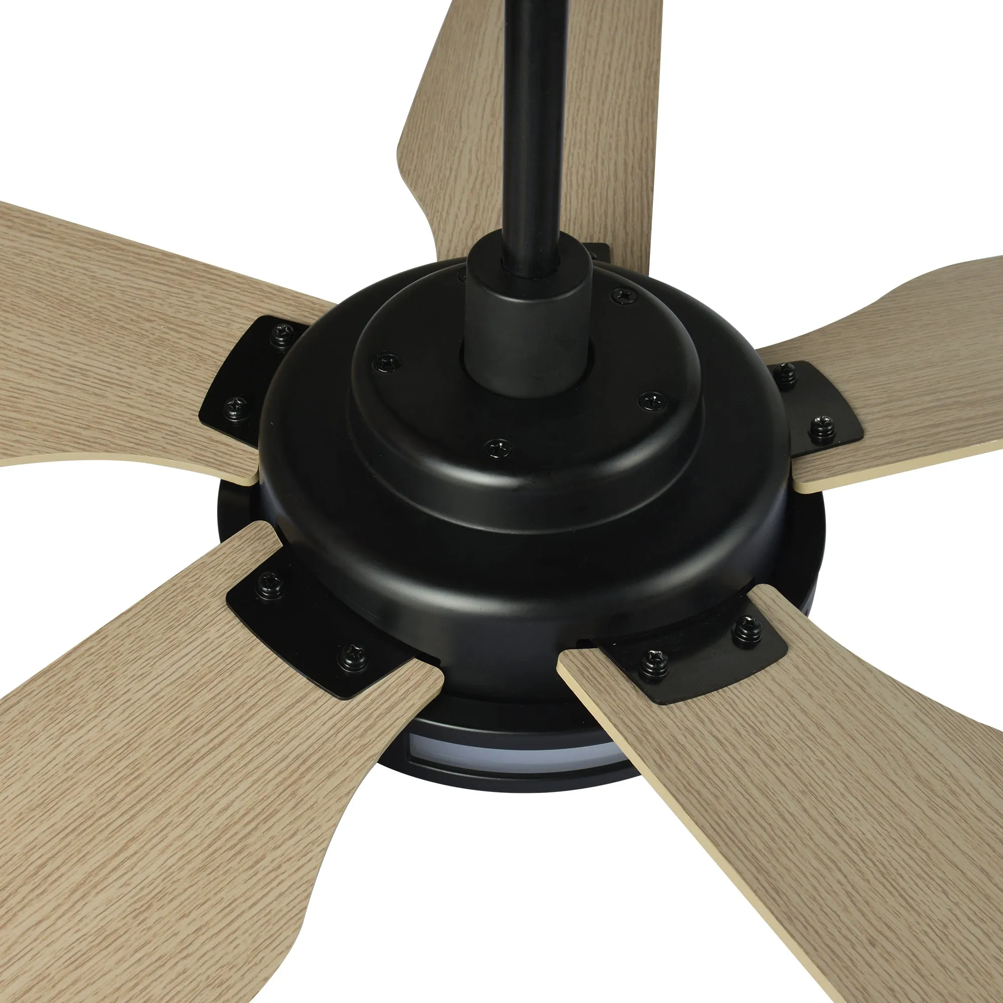 ELIRA 52 inch 5-Blade Smart Ceiling Fan with LED Light Kit & Remote - Black/Light Wood Grain