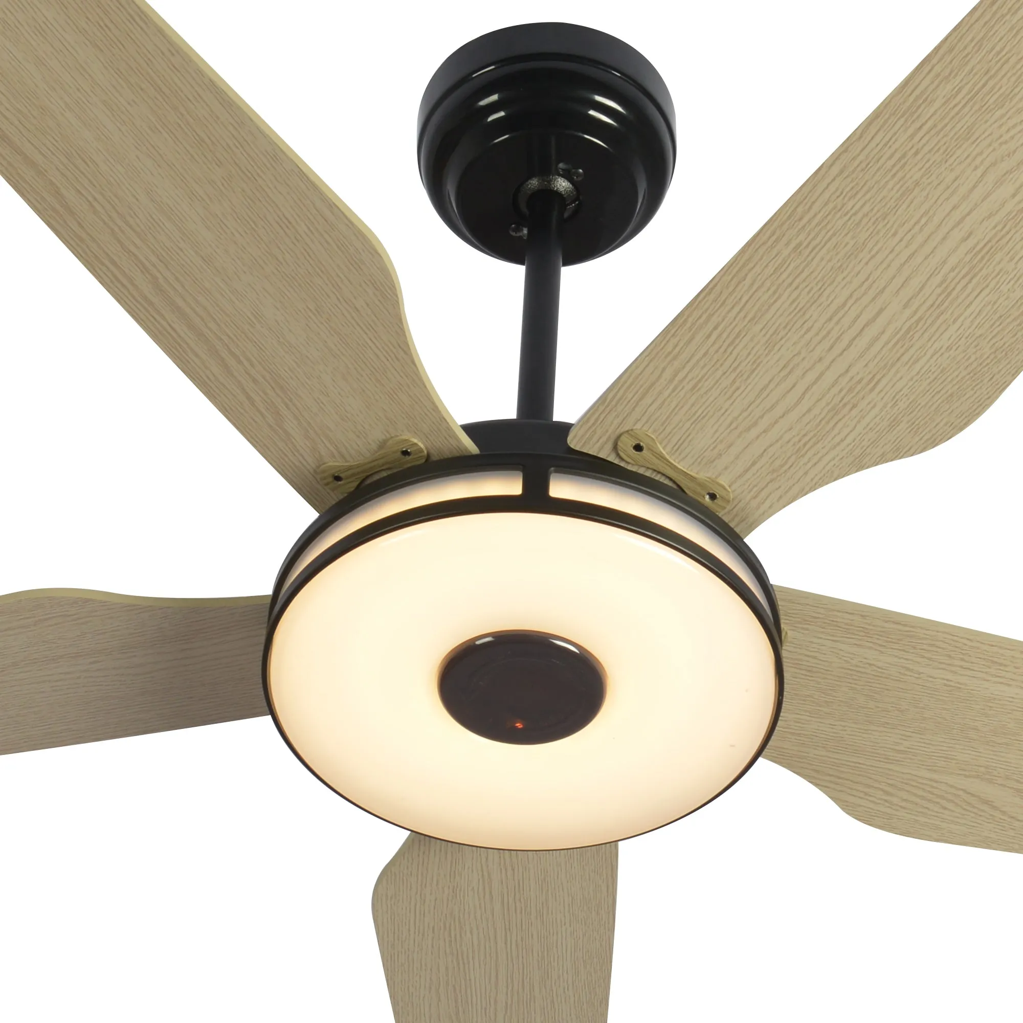 ELIRA 52 inch 5-Blade Smart Ceiling Fan with LED Light Kit & Remote - Black/Light Wood Grain