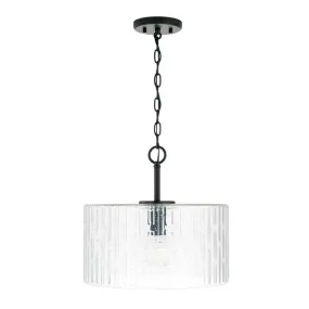 EMERSON 1-LIGHT DUAL MOUNT PENDANT, MATTE BLACK