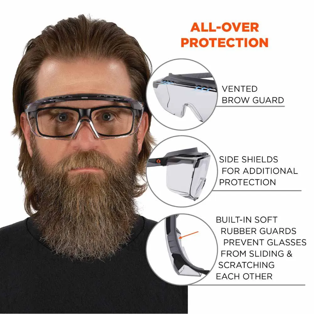 Ergodyne 55102 OSMIN-AFAS Matte Black Frame Clear Lens AFAS Safety Glasses