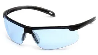 Ever-Lite Infinity Blue Anti-Fog Lens Safety Glasses with Black Frame