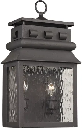 Forged Lancaster 2 Light Outdoor Sconce In Charcoal