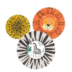 Get Wild Paper Fans 3pk