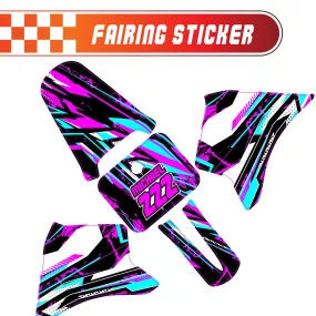 Graphic Kit Decals Fairing Sticker Custom Number For Razor MX350 MX400 - C003 Purple Geometric Burst