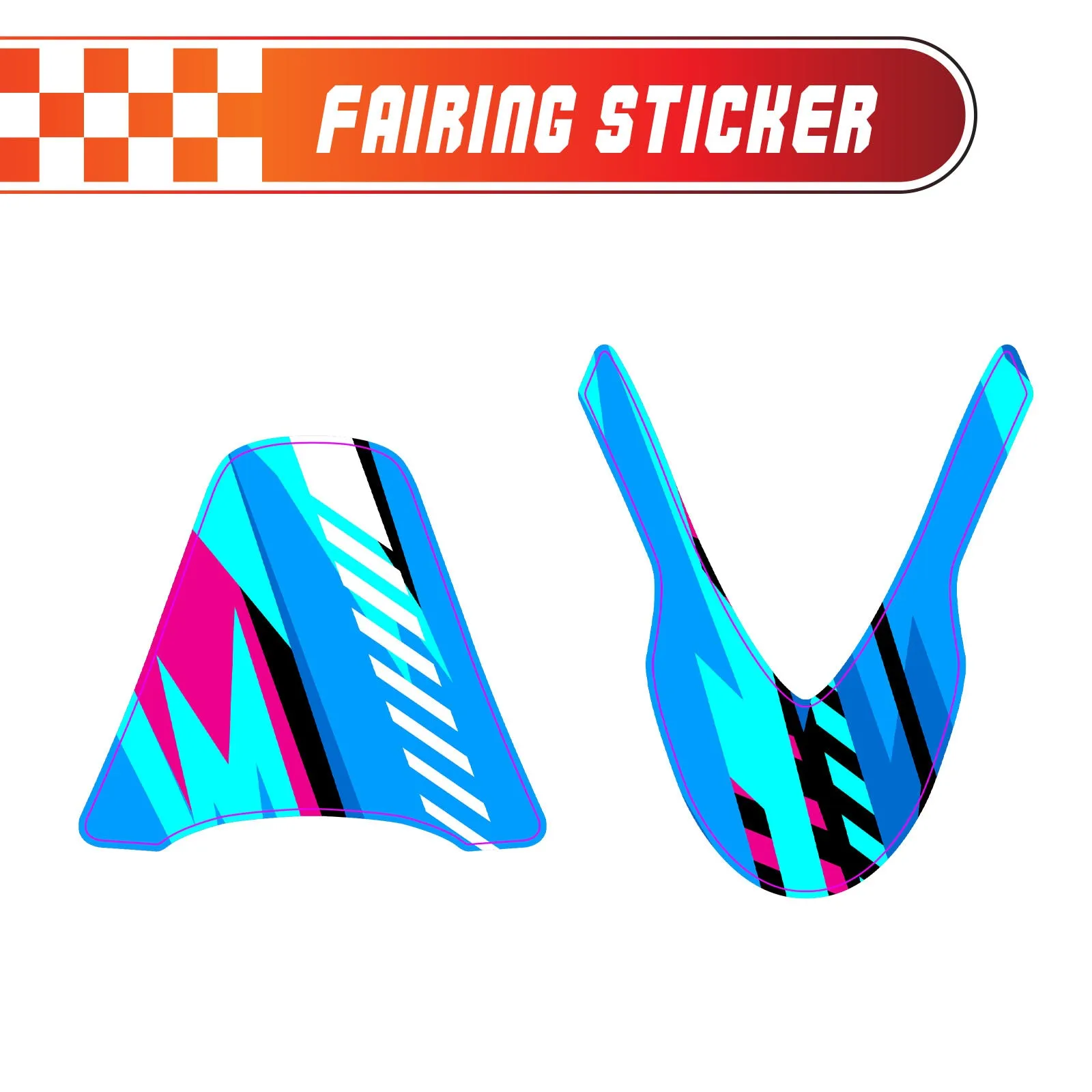 Graphic Kit Decals Fairing Sticker Custom Number For Razor MX500 MX650 - C002 Blue Geometric Burst