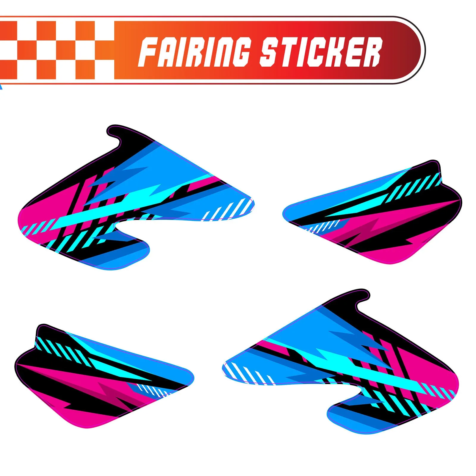 Graphic Kit Decals Fairing Sticker Custom Number For Razor MX500 MX650 - C002 Blue Geometric Burst