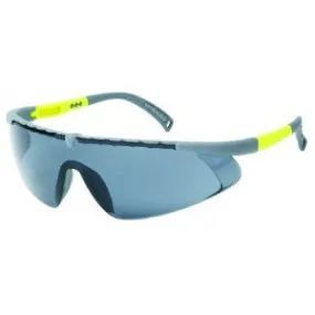 Gray Frame - Gray Lens - Adjustable Nylon Temples - Soft Rubber Insert Tip Safety Glasses