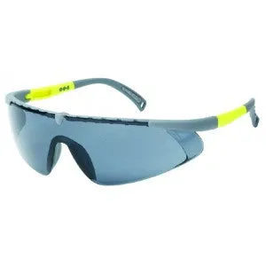 Gray Frame - Gray Lens - Adjustable Nylon Temples - Soft Rubber Insert Tip Safety Glasses