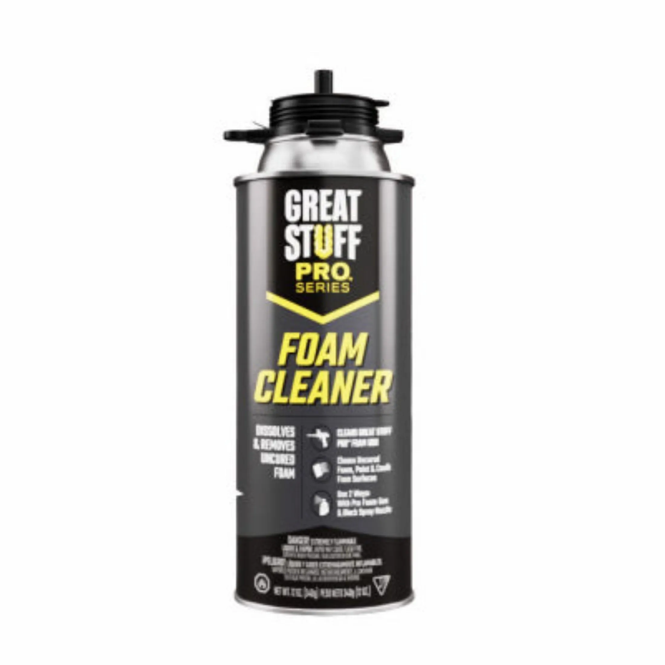 Great Stuff 12084890 12 oz Can Of Insulating Spray Foam Dispensing Gun Pro Tool Cleaner - Quantity of 3