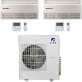 GREE Multi Gen2 Series 18,000 BTU 2-Zone Universal Floor/Ceiling 12K 12K Ductless Mini-Split System