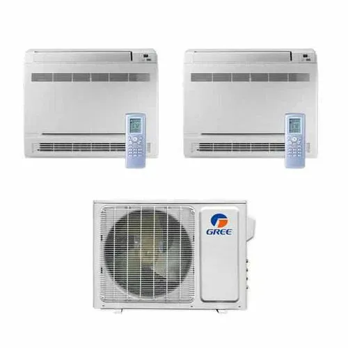 GREE Multi Gen2 Series 30,000 BTU 2-Zone Mini Floor Console 18K 12K Ductless Mini-Split System