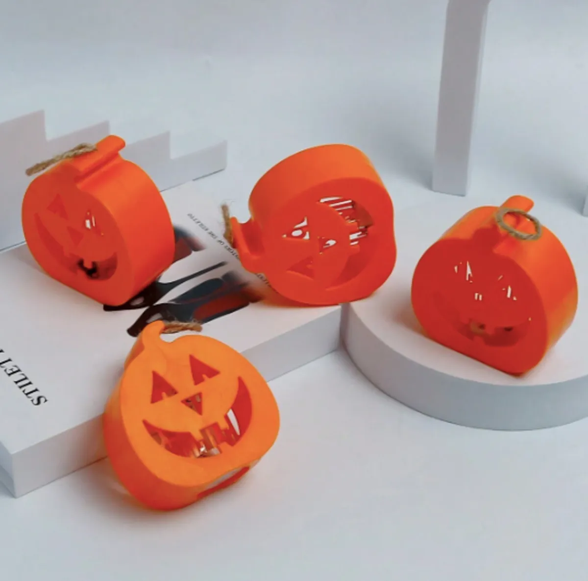 Halloween Pumpkin Skull Mini Lanterns, Hanging Lantern for Halloween Decorations