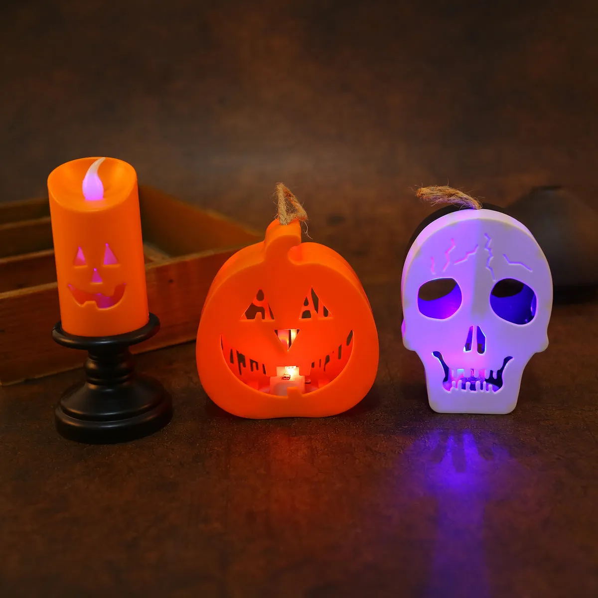 Halloween Pumpkin Skull Mini Lanterns, Hanging Lantern for Halloween Decorations