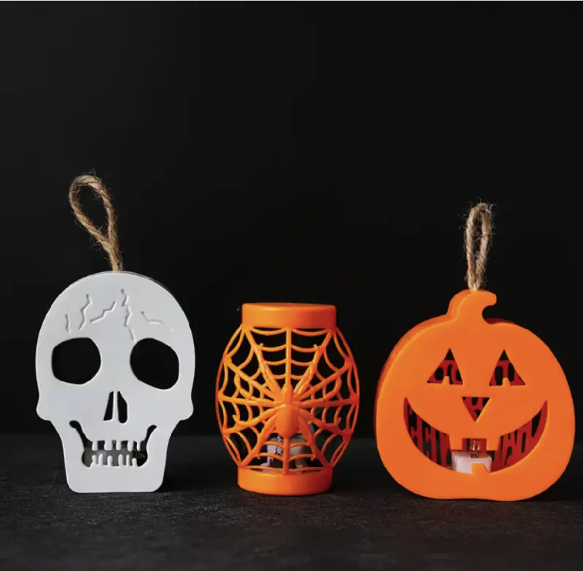 Halloween Pumpkin Skull Mini Lanterns, Hanging Lantern for Halloween Decorations