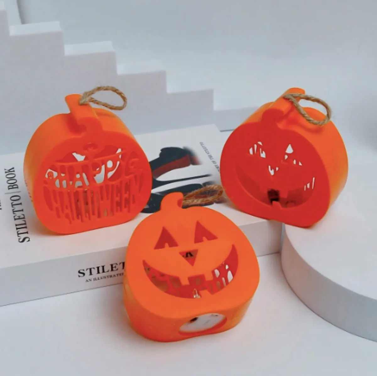 Halloween Pumpkin Skull Mini Lanterns, Hanging Lantern for Halloween Decorations