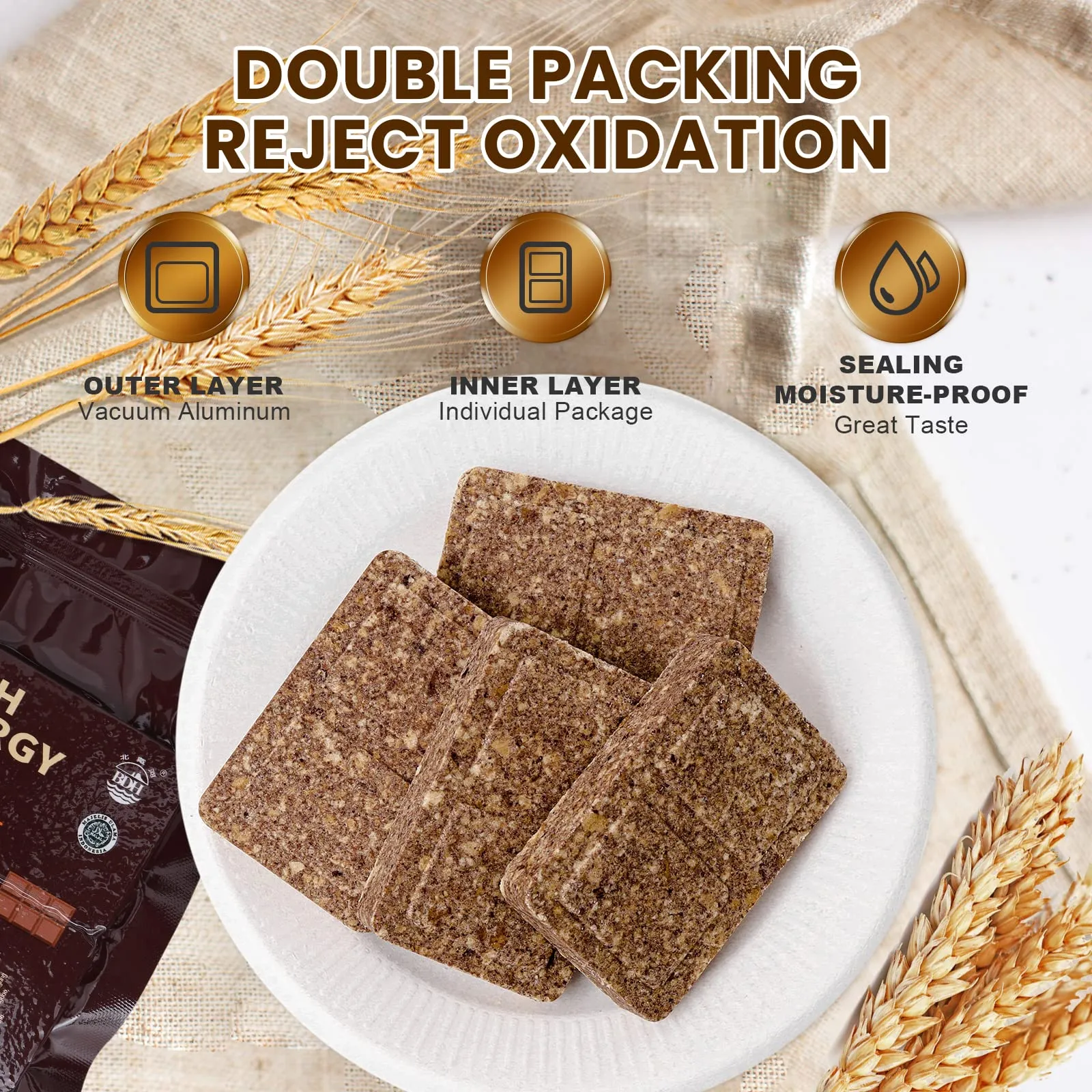 High Energy Ration Bars - Chocolate Flavor and Peanut Flavor (2 Pack)