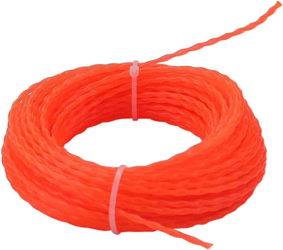 Hipa .095 inch x 15 Meter 2.4mm Commercial Round Twist String Trimmer Line for Stihl Echo Husqvarna Poulan Craftsman Grass Weed eater