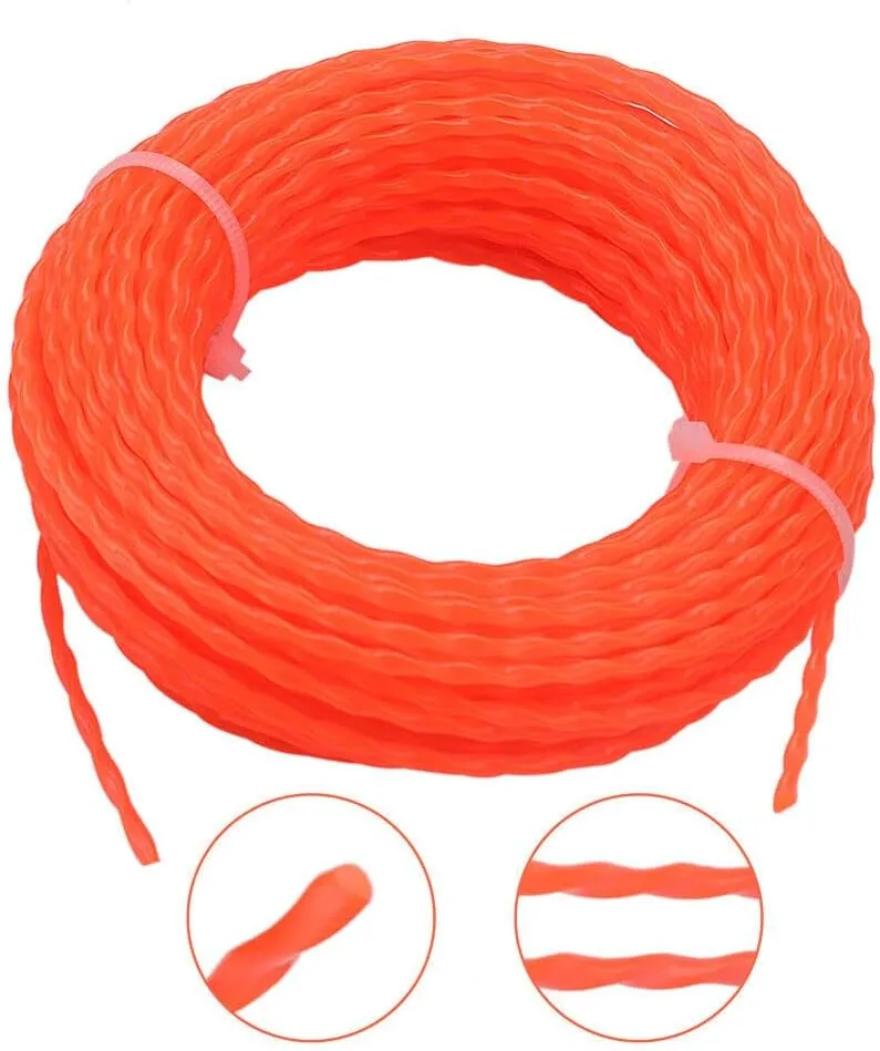 Hipa .095 inch x 15 Meter 2.4mm Commercial Round Twist String Trimmer Line for Stihl Echo Husqvarna Poulan Craftsman Grass Weed eater