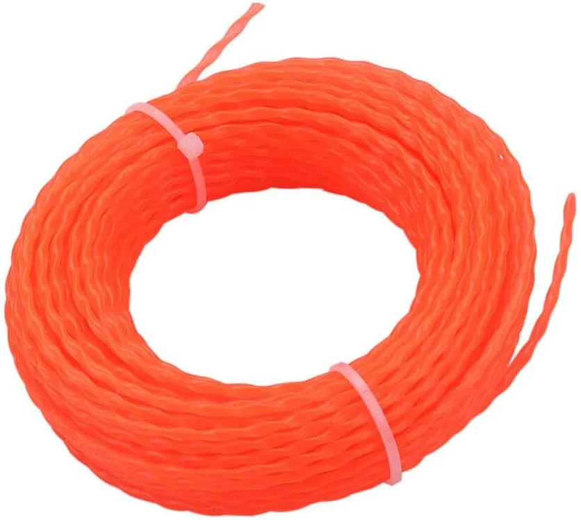 Hipa .095 inch x 15 Meter 2.4mm Commercial Round Twist String Trimmer Line for Stihl Echo Husqvarna Poulan Craftsman Grass Weed eater