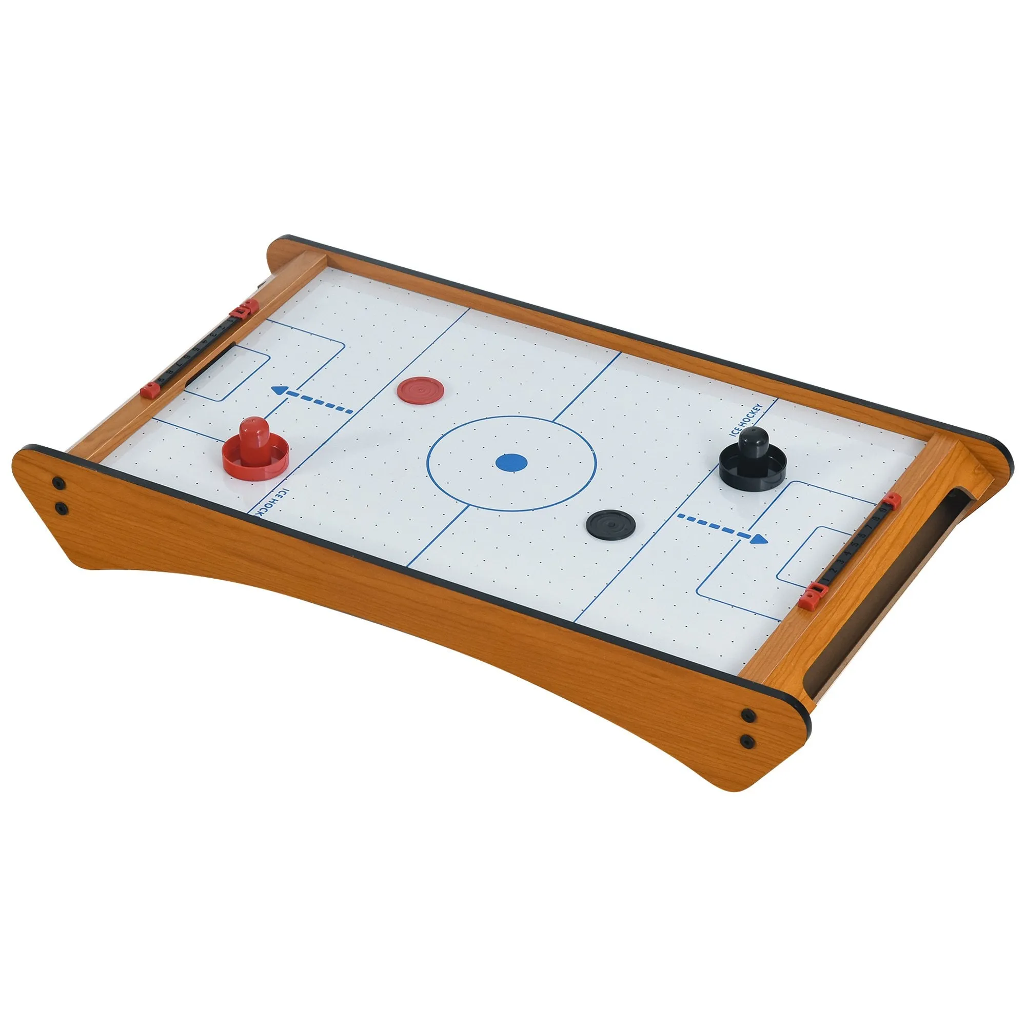 HOMCOM ABS Plastic Mini Air Hockey Table-Top Brown