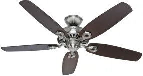 Hunter Builder Elite Series 53241 Ceiling Fan, 5-Blade, Brazilian Cherry/Harvest Mahogany Blade, 52 in Sweep, 3-Speed :EA: QUANTITY: 1