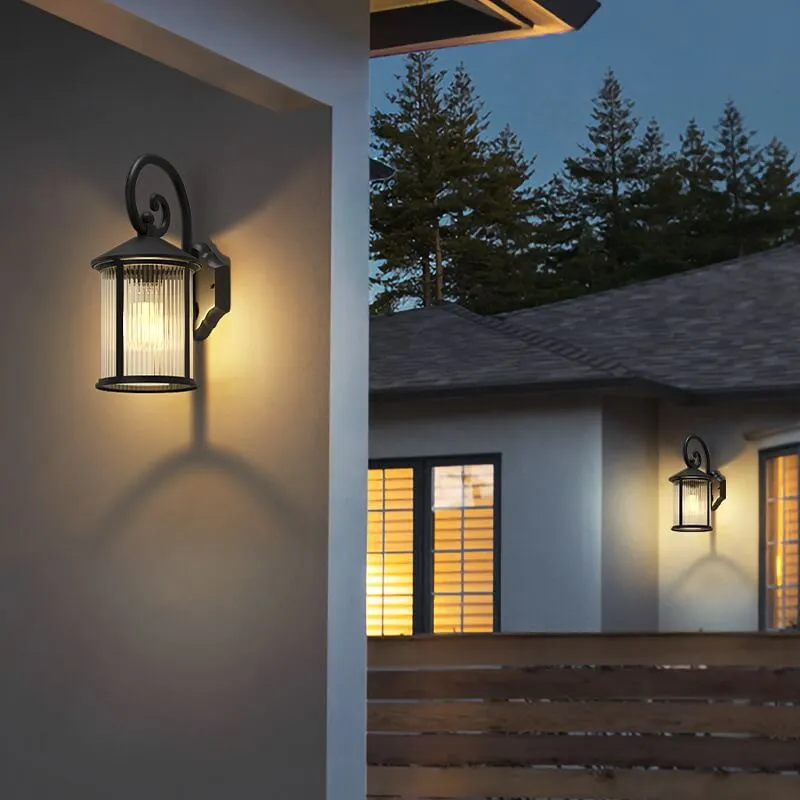 Industrial Waterproof Cylinder Aluminum Glass 1-Light Outdoor Wall Sconce Lamp