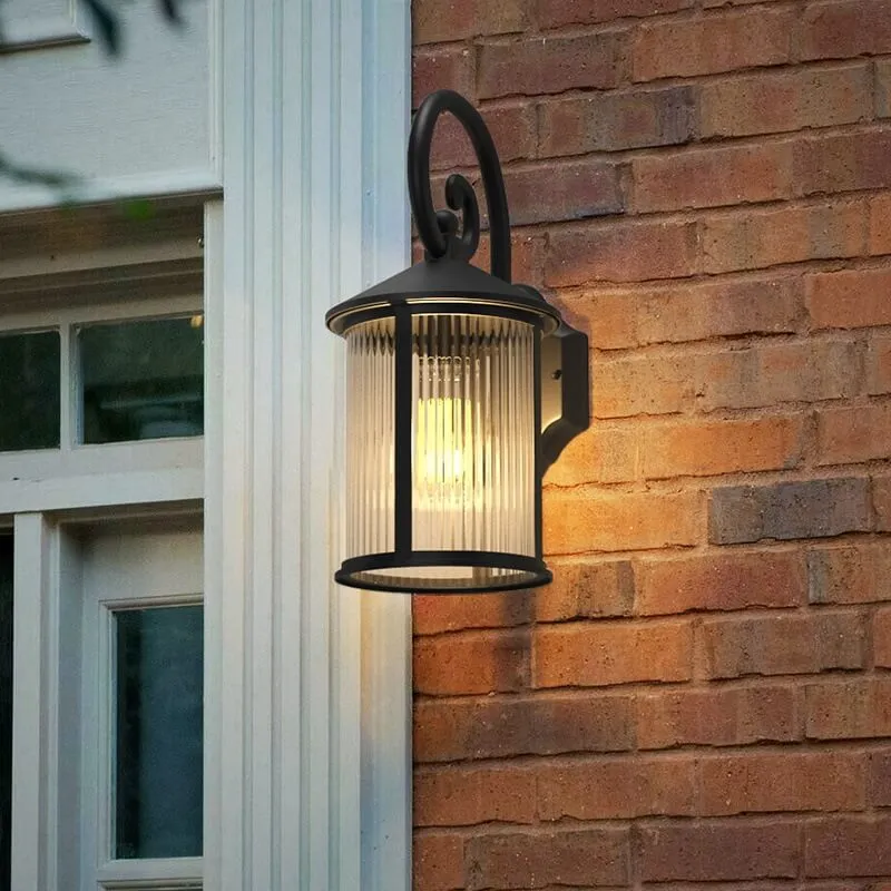 Industrial Waterproof Cylinder Aluminum Glass 1-Light Outdoor Wall Sconce Lamp