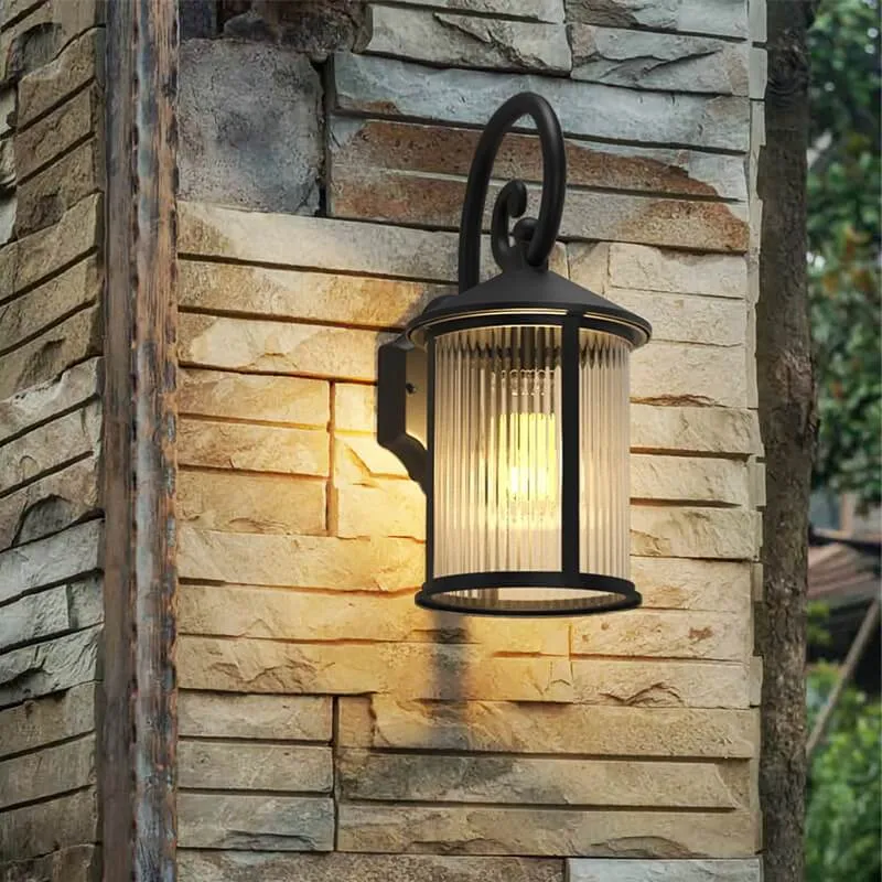 Industrial Waterproof Cylinder Aluminum Glass 1-Light Outdoor Wall Sconce Lamp