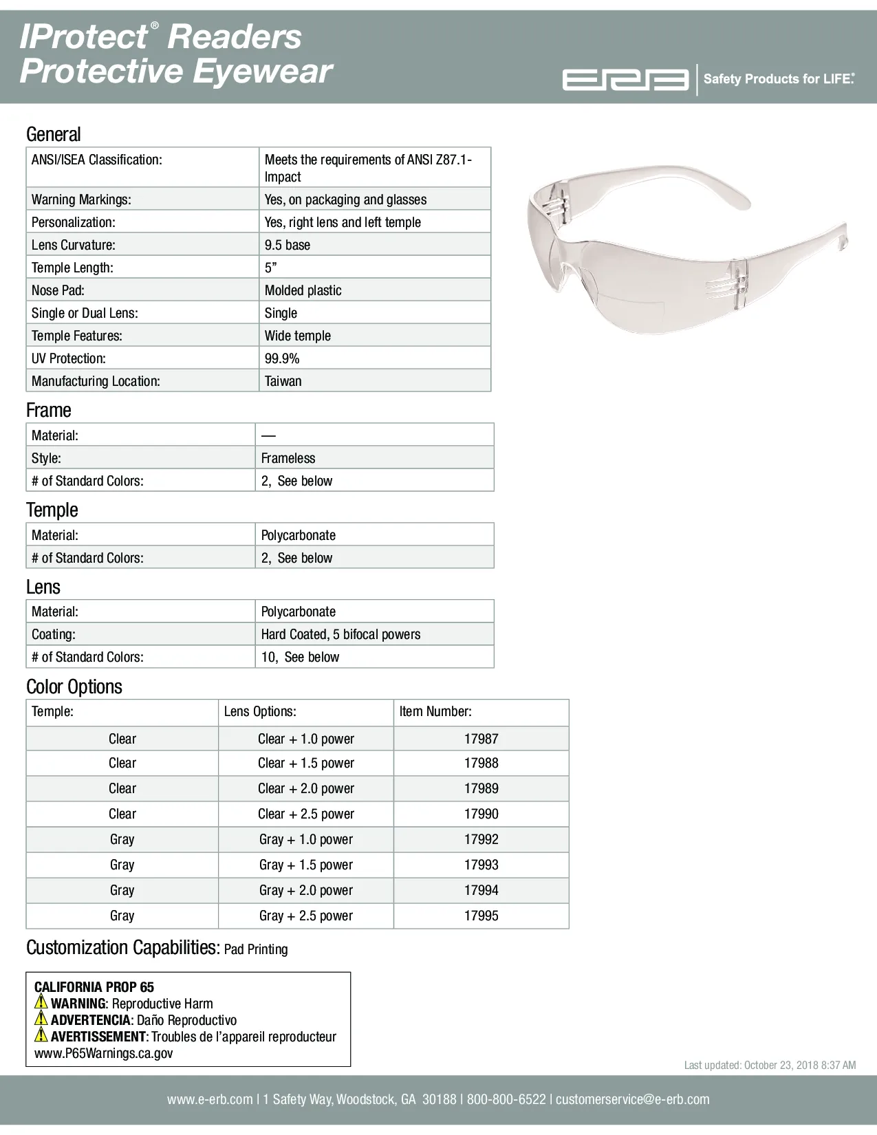 IPROTECT® Bifocal  1.0 Safety Glasses 1pc