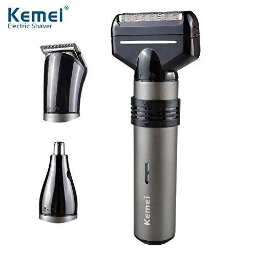 Kemei KM-1210 3 in 1 Rechargeable Nose Trimmer, Hair Trimmer and Shaver - Gromming Set for Men, Women- MutliColor