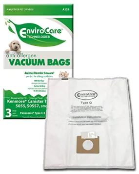 Kenmore Canister type C / Q 5055 50557 50558 Anti Allergy Vacuum Bags - 3 Pack