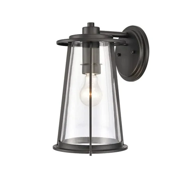 Kennison 13'' High 1-Light Black Metal Outdoor Wall Sconce