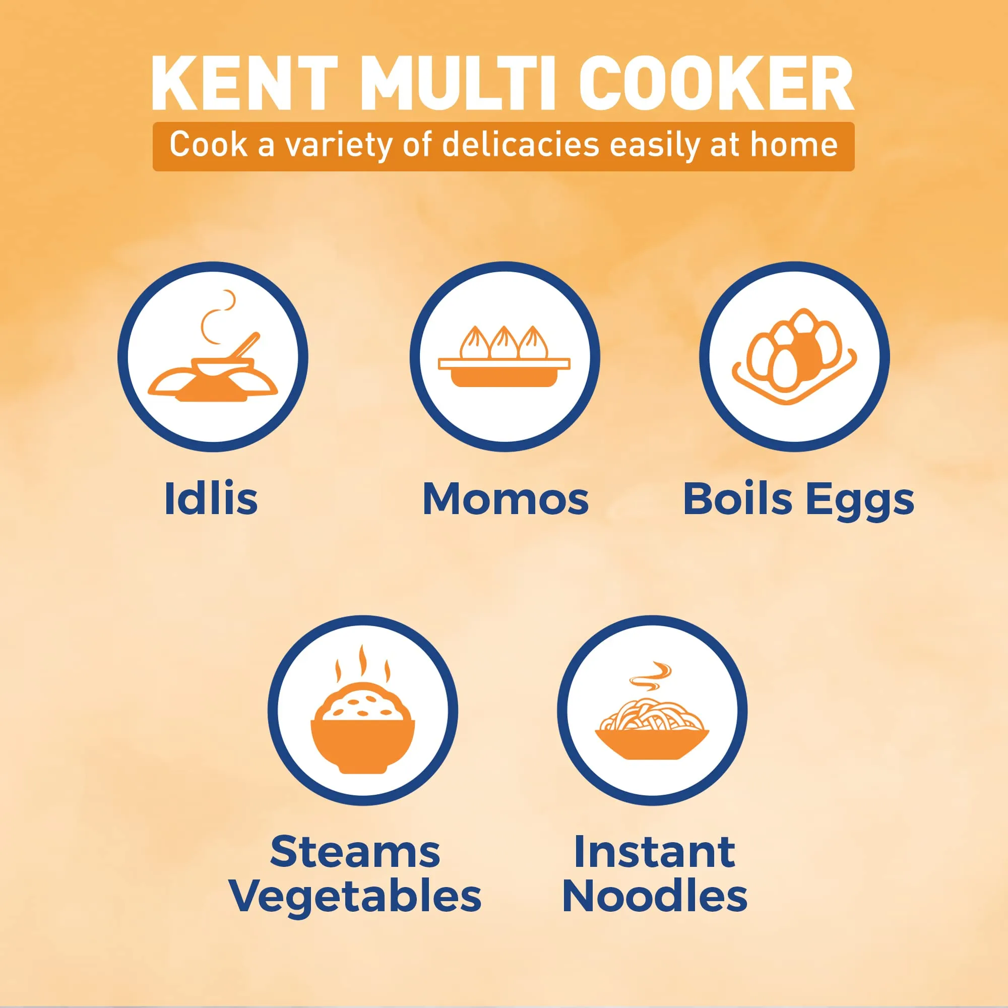 KENT Kettle Multicooker Cum Steamer 1.2 liters 800W| Boiling of Water, Tea ,Eggs , Instant Noodle Maker, Steaming idlis, Momos |Inner Stainless Steel without joint and welding & Cool Touch Outer Body