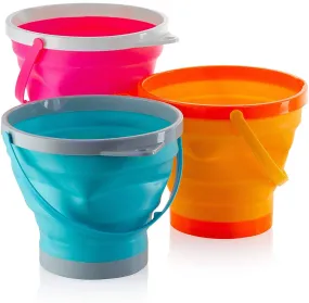 Large Foldable Pail Bucket Collapsible Buckets Multi Purpose For Beach, Camping Gear