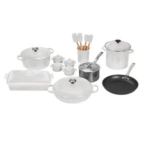 Le Creuset 20 Piece Mixed Material Set - White