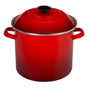 Le Creuset Enamel on Steel Stockpot With Lid, 10-Quart, Cerise