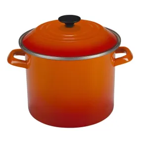 Le Creuset Enameled on Steel Stockpot, 8-Quart, Flame