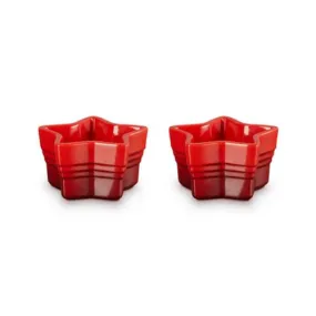 Le Creuset Stoneware Stackable Star Ramekin Cerise (Set of 2)