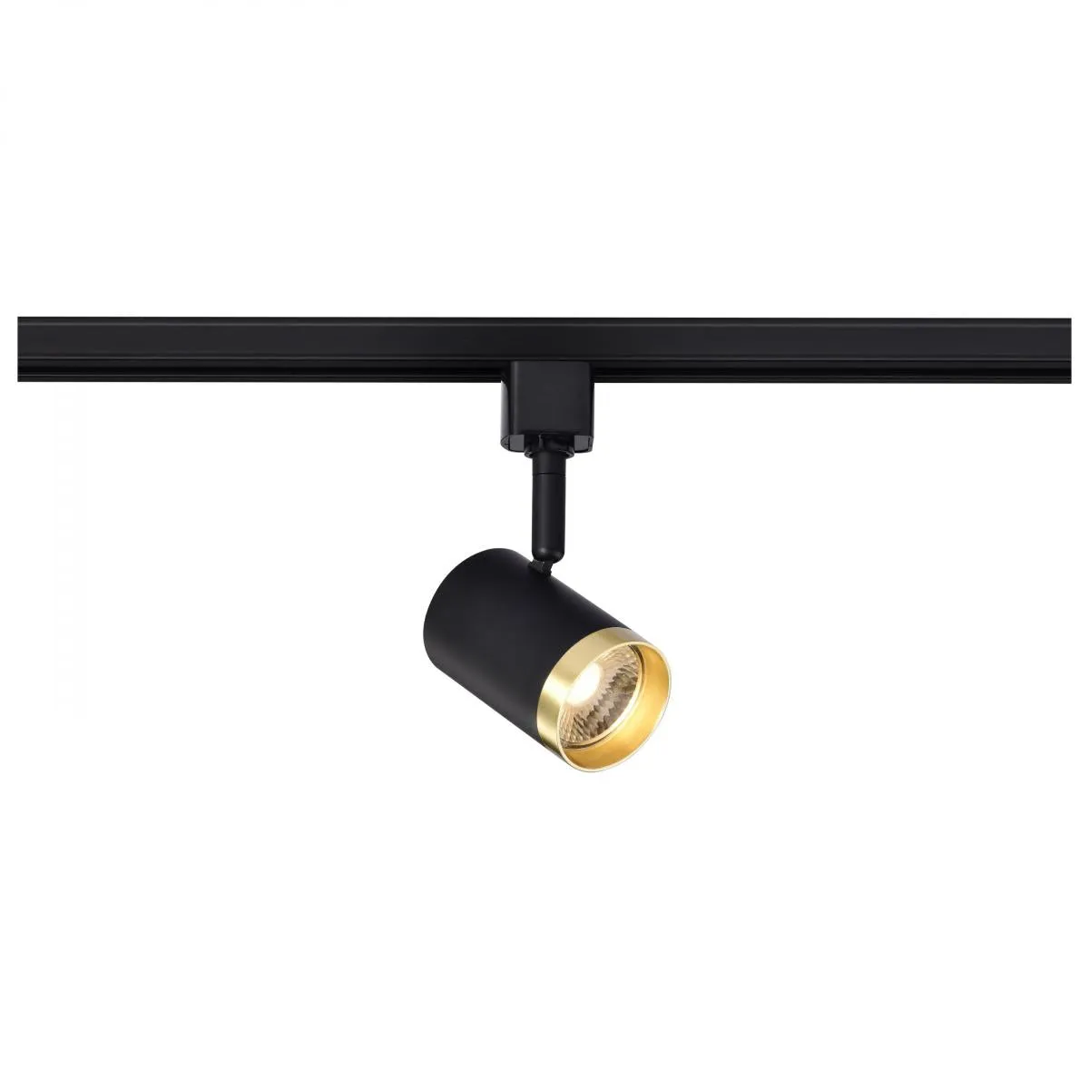 LED Small Cylindrical Halo Track Head 12W 1000 Lumens 3000K, 24°, Black and Brass